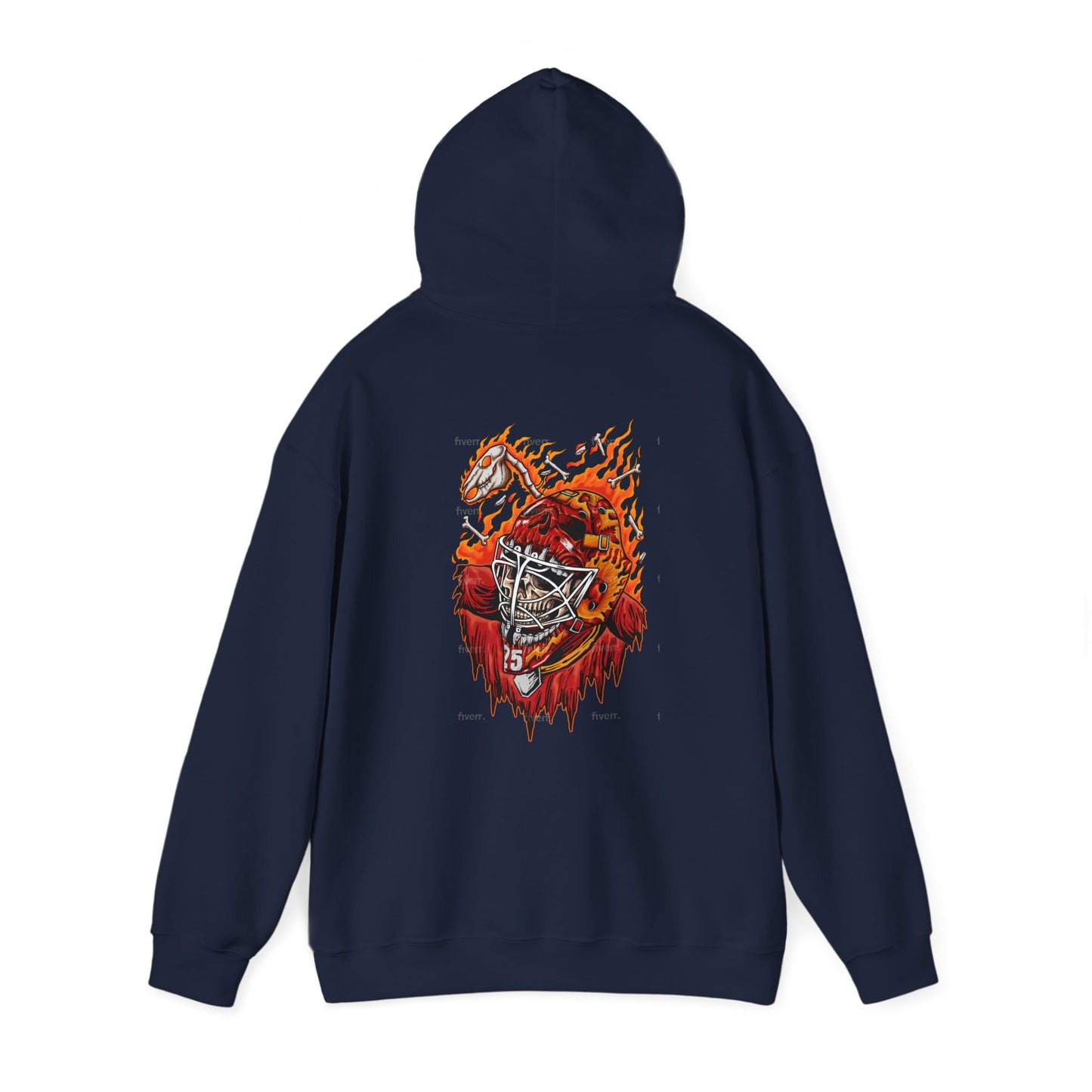 Hockey Hoodie - Markstrom Skull Flames