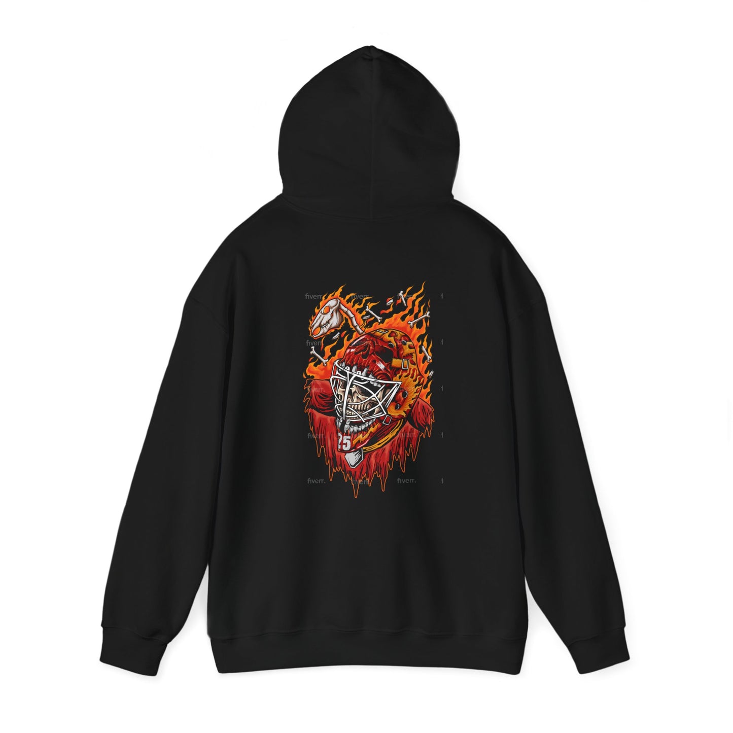 Hockey Hoodie - Markstrom Skull Flames