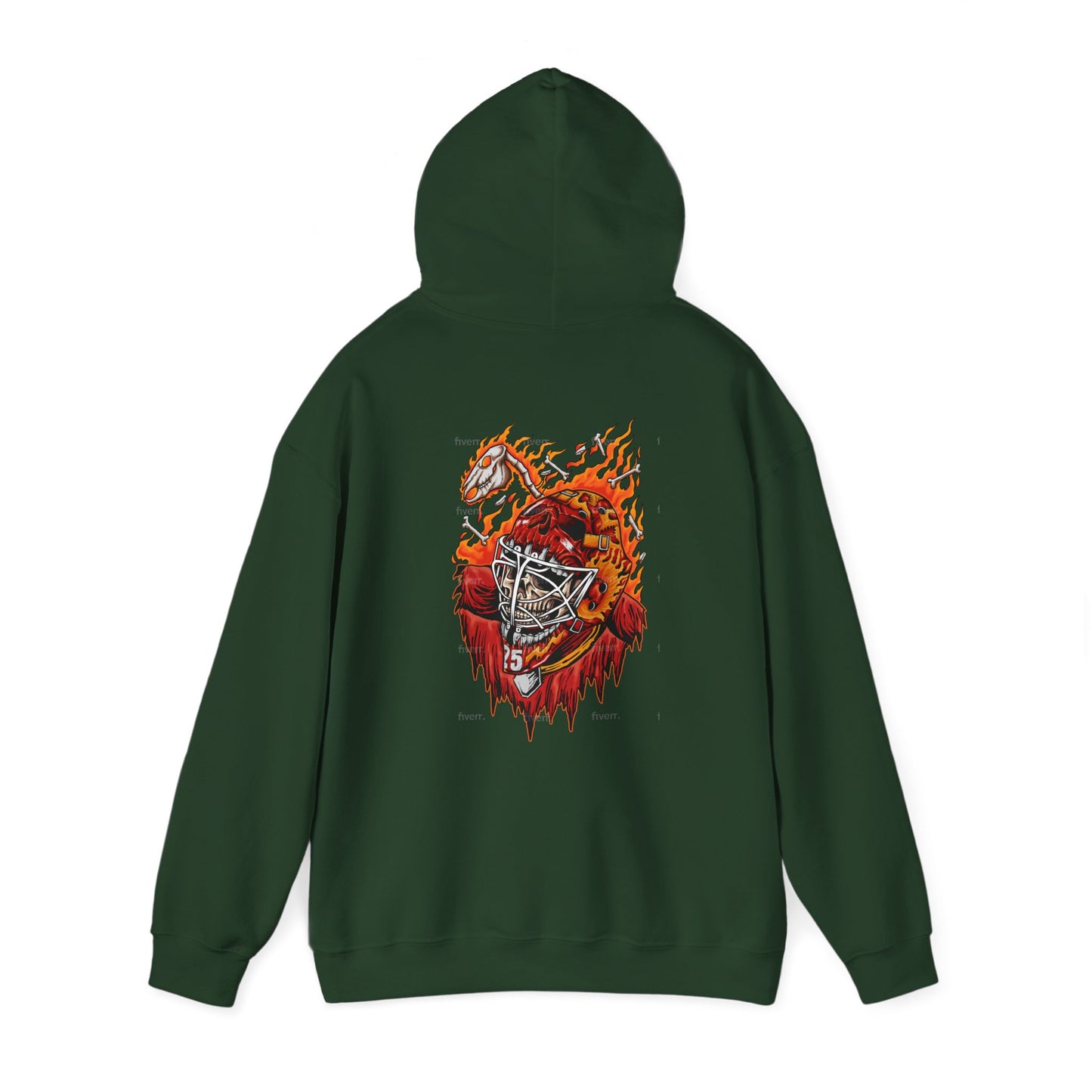Hockey Hoodie - Markstrom Skull Flames