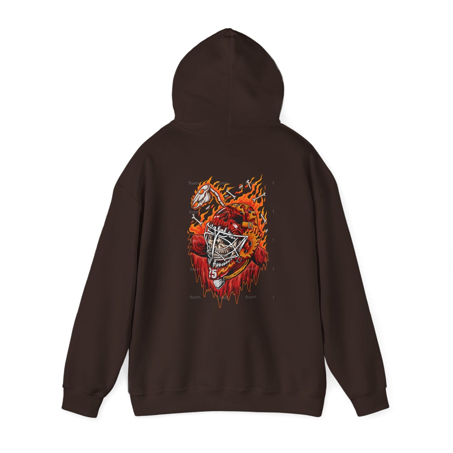 Hockey Hoodie - Markstrom Skull Flames